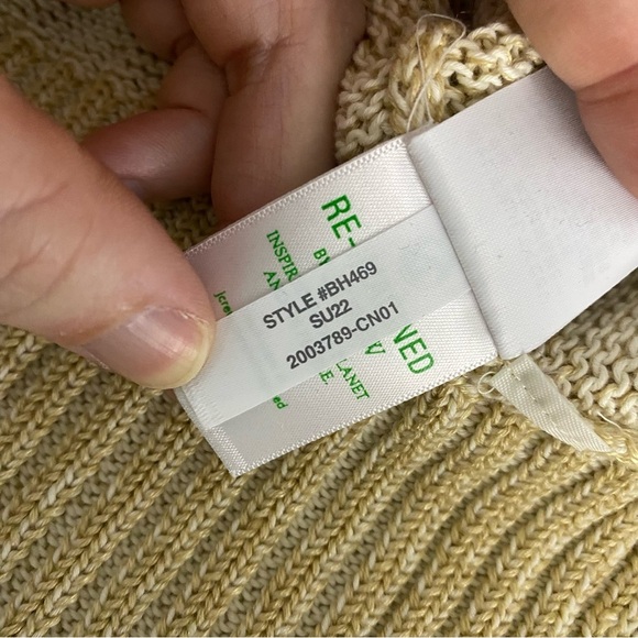 J. Crew BH469 Relaxed Linen Cotton Blend Beach Sweater XL Khaki Tan - Picture 7 of 8